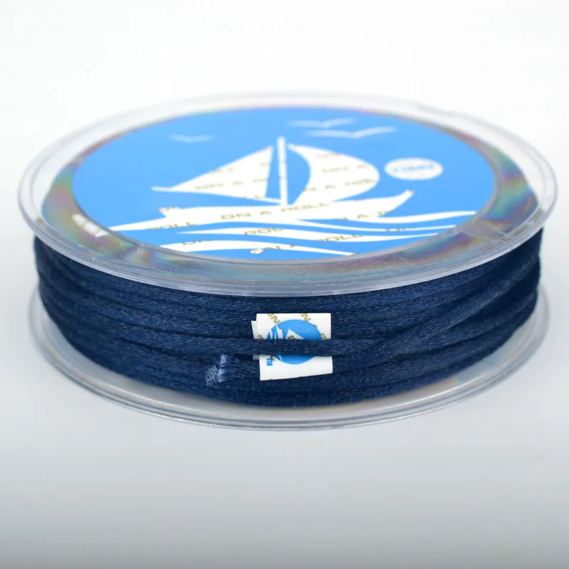 10dark blue 2 мм мягкий атласный храповый хвост шелковый шнур макраме DIY китайский узел, браслет, ожерелье, ювелирные изделия в поисках 6/рулон - Цвет: 10dark blue