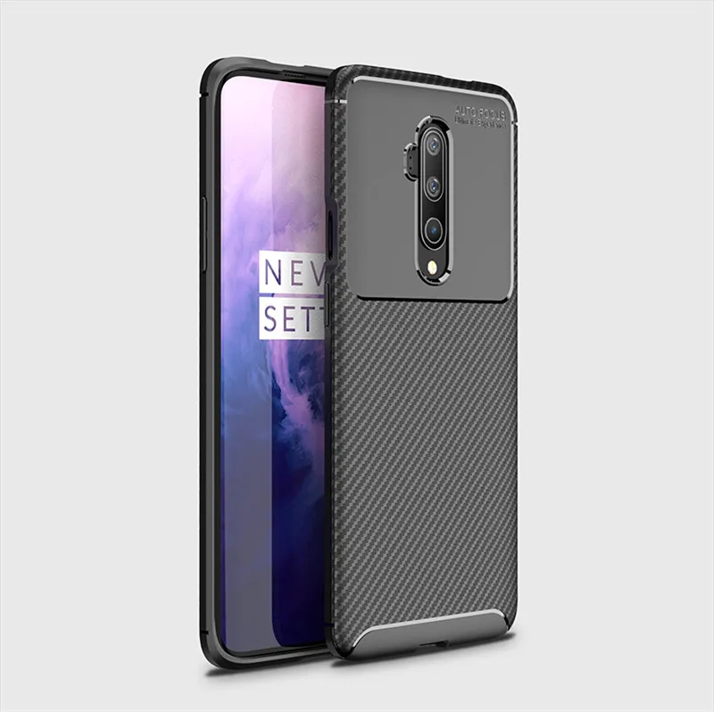 Чехол из углеродного волокна для Oneplus 7T Pro mlaren Edition, чехол высокого качества с алмазной сеткой, чехол для Oneplus 7T Pro, задняя крышка - Цвет: Черный