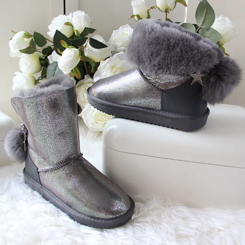 

Top Quality Winter Classic Snow Boots Real Sheepskin Wool 2022 Woman Genuine Sheepskin Women Boots Top Quality Women Shoes