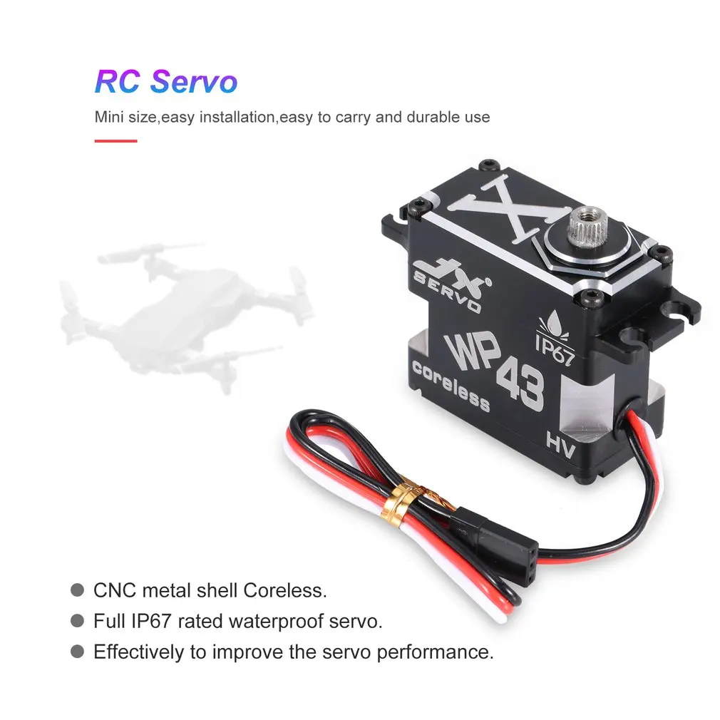 JX WP45 45 кг водонепроницаемый сервоблок 8,4 V 0.11sec стальная шестерня 180 градусов HV алюминиевый Coreless сервопривод для TRX 1/10 RC автомобиль лодка с фиксированным крылом