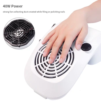 

40W Powerful Nail Dust Suction Collector Vacuum Cleaner Professional Manicure Machine with 2 Dust Bags Nail Art Salon Equipment