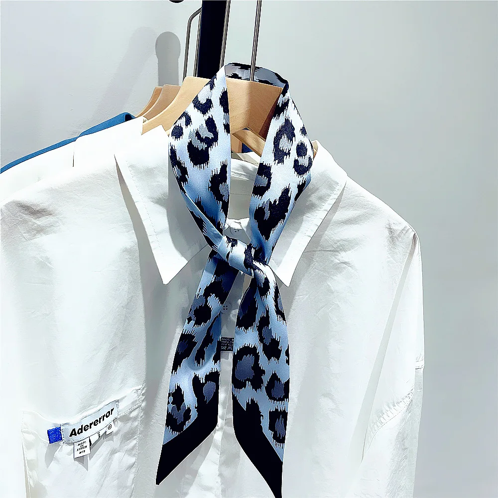 Sommer-Schal mit Leopardenmuster, 2024, neues Markendesign, Damen-dünne Tasche, Schals, Haarband, Hals-Seidenschal, Damen-Foulard-Stirnbänder – Detail 12