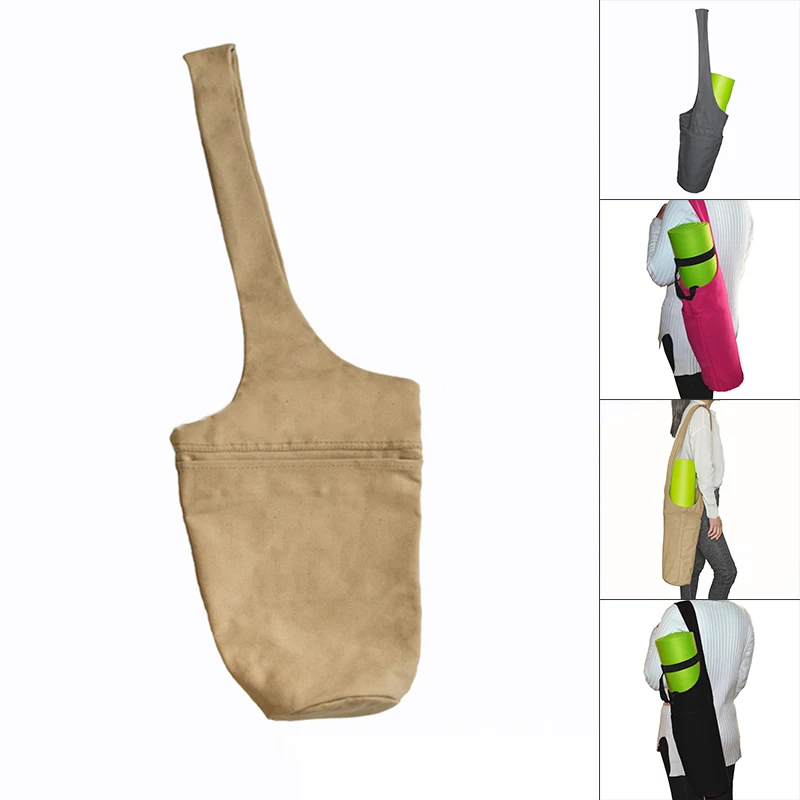 Portable Canvas Strap Storage Bag Pocket Pilates Large Mat Gym Carrier Portable Equipment