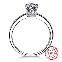 1,5 карат не подделка S925 кольцо стерлингового серебра SONA алмаз роскошные Изысканные корона Стиль кольцо queen любовь свадьба Обручение