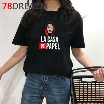 

La Casa De Papel T Shirt Men Summer Top Funny Cartoon Tshirt Money Heist Kawaii Bella Ciao Tees House of Paper Streetwear Male