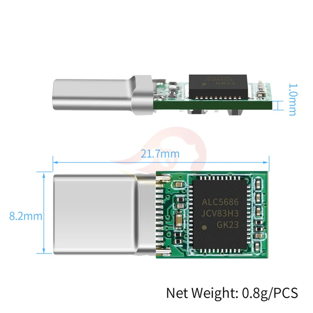 USB C DAC [♪Hi-Res 32bit 384KHz♪] Adaptador de audio USB C a 0.138 in con  chip ALC5686, adaptador de auriculares USB C, adaptador de audio USB a