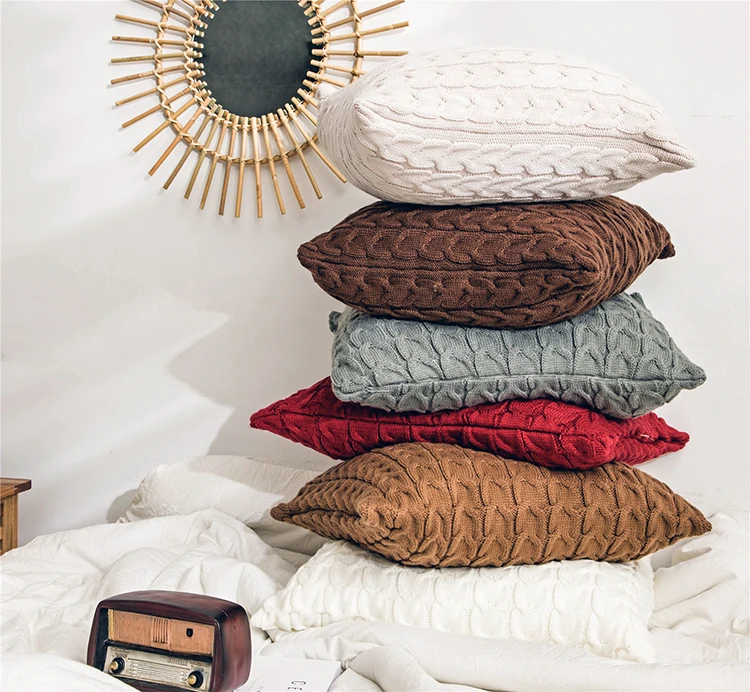 双麻花拉链靠枕套RJ90014(3)