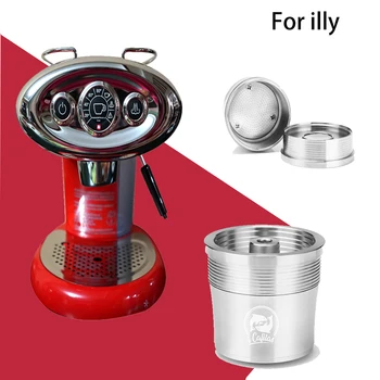 

Reusable Coffee Capsule Pod Compatible with Illy Refillable Capsules Filter Stainless Steel Metal with Spoon Tamper