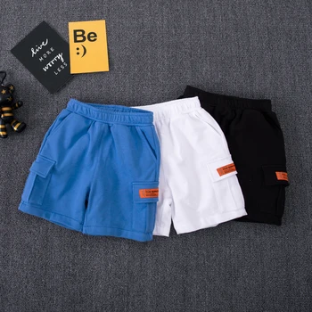 

Summer Baby Kids Short Pants Fashion Boys Solid White Shorts Korean Baby Boy Clothes Solid Color Elastic Waist Thin Pant 2-15Yrs