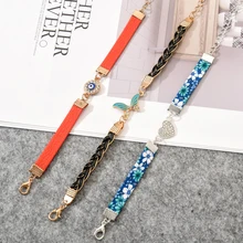 Модные ювелирные украшения-хрустальные бабочки кожаный браслет Evil Eye Love браслет с кулоном сердце для женщин девочек манжета изысканные ювелирные изделия