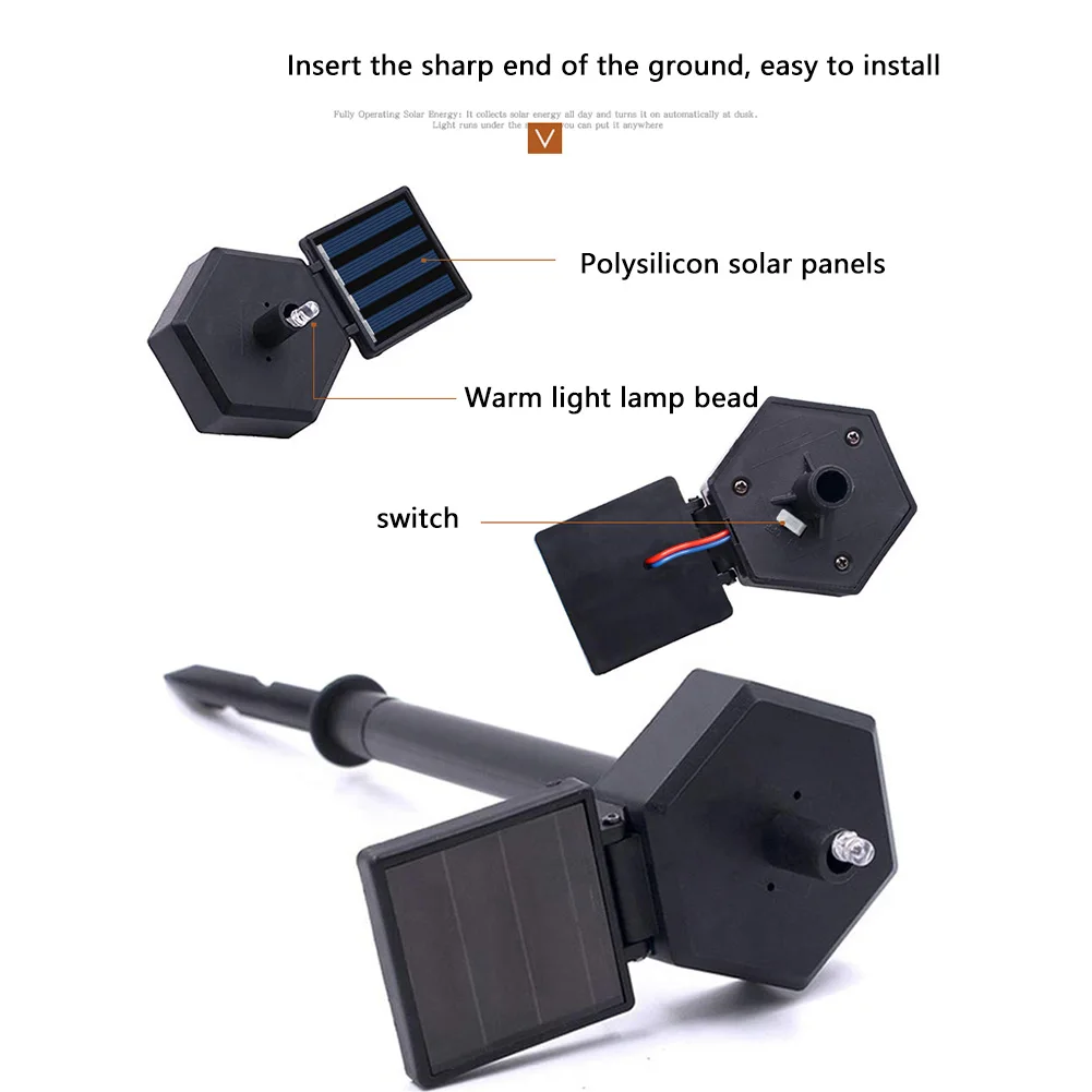 Night Solar Powered Yard Outdoor Landscape Decoration Home LED Waterproof Owl Shape Pathway Garden Lawn Lamp