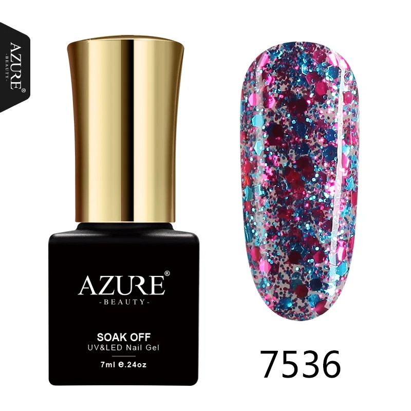7536 Azure beauty Гель-лак для ногтей модные цвета для дизайна ногтей впитывающаяся гибридная Эмаль 7 мл гель-лаки лазурный УФ-гель для ногтей - Цвет: 7536