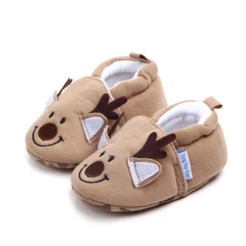 Обувь для новорожденных; короткие носки для мальчиков и девочек; Разноцветные милые ботиночки для малышей с изображением звезд; зимние мягкие теплые ботиночки из хлопка для младенцев - Цвет: Llight brown
