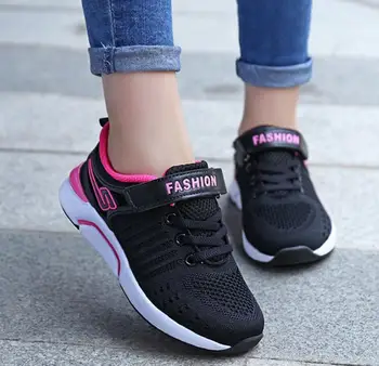 

2020 New Children Shoes for Girls Fashion Running Kids Sneakers Boys Breathable Mesh Tennis Sneakers Soft Leather Sport Shoes