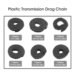 Chaîne de Transmission en plastique 1 mètre, kit cnc, supports de fils mécaniques, connecteurs d'extrémité pour pièces cnc et outils de routeur 