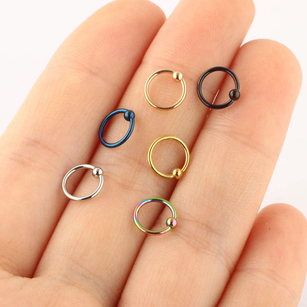 JUNLOWPY 20G Stainless Steel Nose Rings Cartilage Helix Ear Hoop Piercing Studs Tragus Earring Wholesale Body Jewelry 100/200pcs