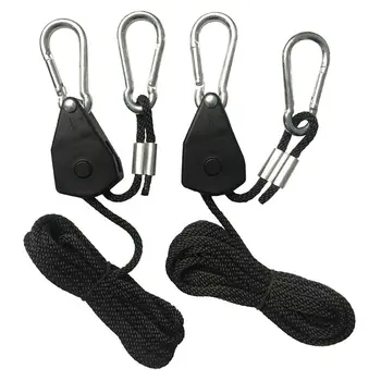 

1/8" Pulley Rope Ratchet Locking Hanger Lifting Lanyard Tent Room Fan Grow Plant
