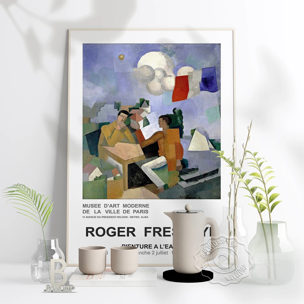 

Roger Fresnaye Exhibition Art Poster, Fresnaye Cubism The Conquest Of The Air Art Prints, Vintage France Home Wall Decor Gift