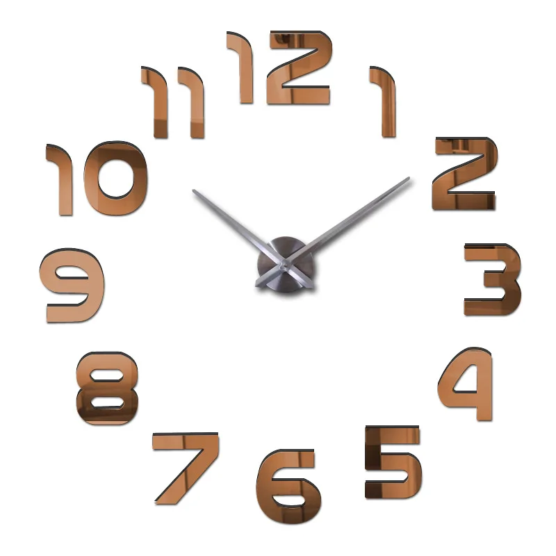 Современный дизайн, акриловые 3D Безрамные настенные часы Horloge, бесшумные наклейки, клей, домашний декор для гостиной, спальни, кварцевые иглы - Цвет: 3