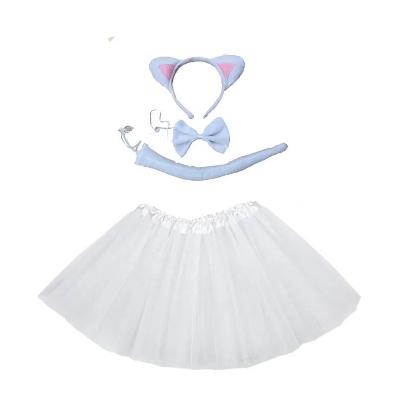 Costume Set Kid Halloween party cosplay cat ear headband hairband gloves performance stage dance wear