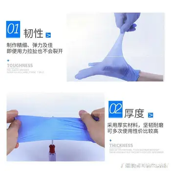 

Munsu Gloves Beauty Salon Disposable Glove Latex Nitrile Thick Anti-static Blue Gloves Munsu Supplies