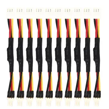 

10PCS 3PIN Reduce PC Fan Speed Noise Extension Resistor Cable Wire 3 Pin Male to Female Connector for PC Fan