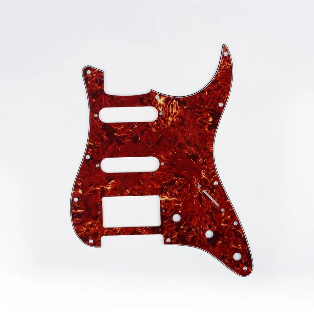 Musiclily SSH 11 Отверстие Страт гитары накладку и бэкплейт набор для Fender США/мексиканский стандарт Страт Стиль, 4Ply Винтаж оболочки