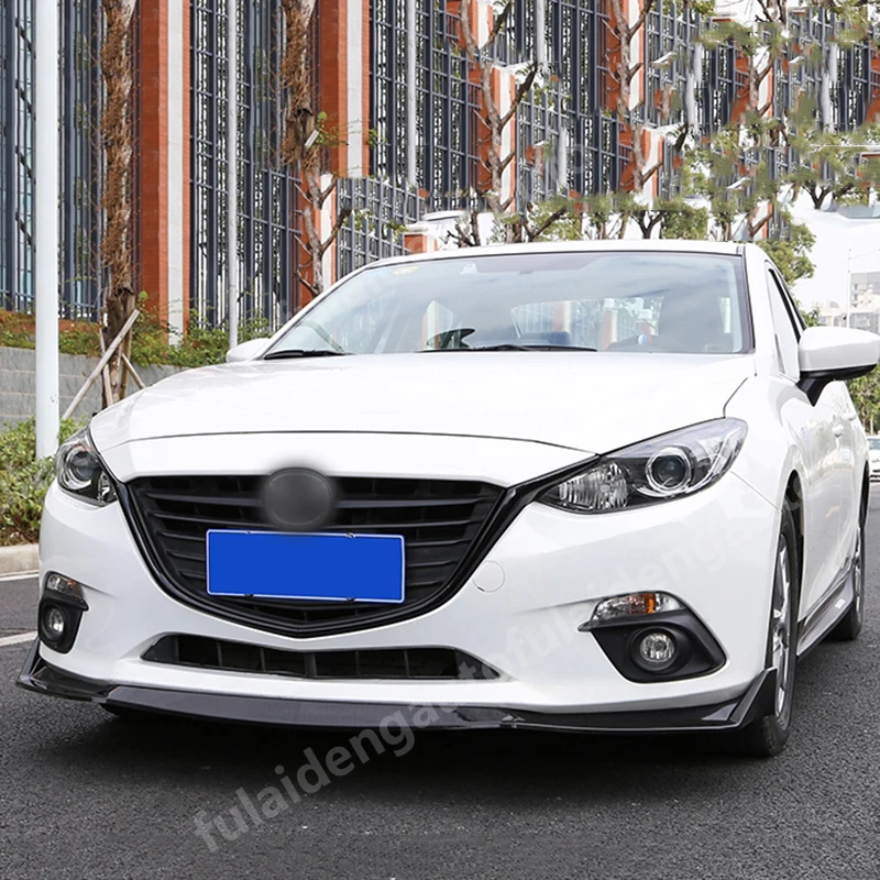 2 шт. для Mazda 3 Axela- углеродное волокно ABS Черная решетка переднего бампера Рамка Накладка авто аксессуары