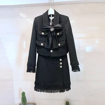 

New Style Autumn and Winter Graceful Suit, Female Woolen Jacket with Skirt the Whole Network Hot List Good Shop Recommended