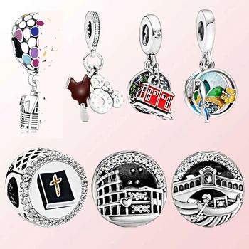 

2020 New s925 Sterling Silver Balloon, Carousel Series Charm Beaded fit Original 3mm Bracelet Ladies DIY Jewelry S1574