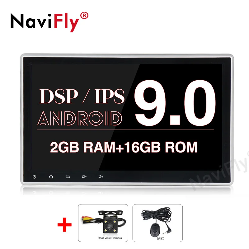 Ips вращающийся экран DSP 2 din 10,2" Android 9,0 автомобильный Радио gps навигация Универсальный мультимедийный стерео плеер wifi BT HD без DVD - Цвет: 2G-16GB-Camera