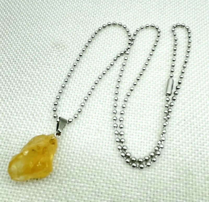 Natural stone yellow crystal Black Tourmaline Repair Ore Can Be Used Charm Citrine Pendant For DIY Jewelry Making Necklace 1pcs 4