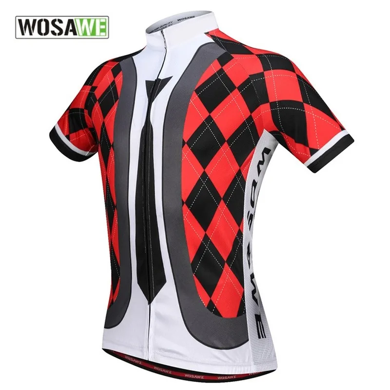 

Wosawe 2020 Summer Men's Cycling Jersey Short Sleeve with Tie Pattern Breathable Road Mountain Bike Jersey Cycle Bicycle Shirt