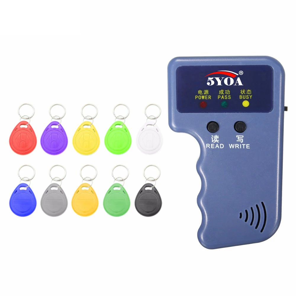 IDW01 and 10pcs Keys Ручной 125 кГц EM4100 TK4100 RFID Копир писатель Дубликатор Программист считыватель EM4305 T5577 перезаписываемые ID брелки метки - Цвет: IDW01 and 10pcs Keys