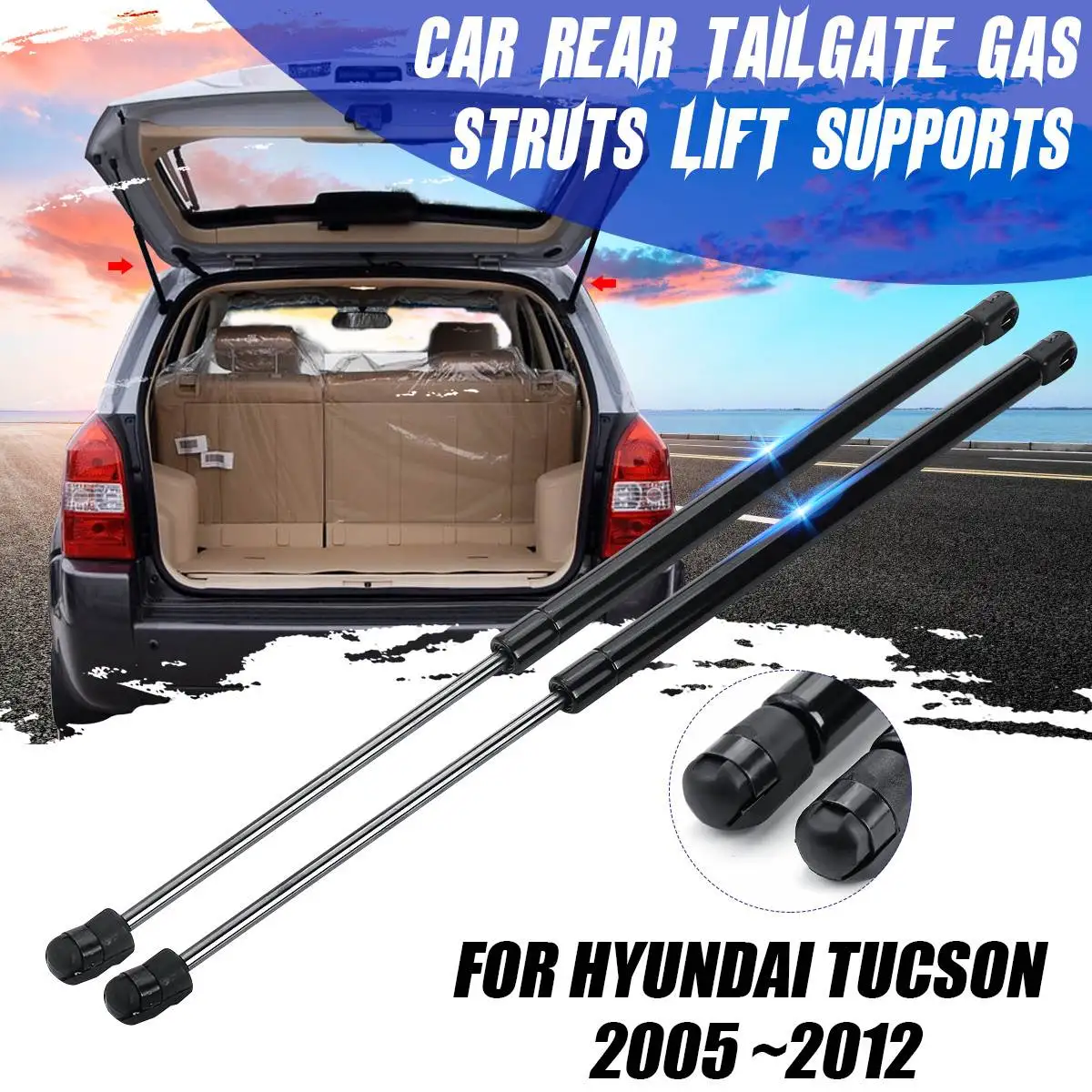  Rear Trunk Tailgate Boot Rear Window Glass Gas Spring Shock Lift Strut Struts Support Bar Rod For H