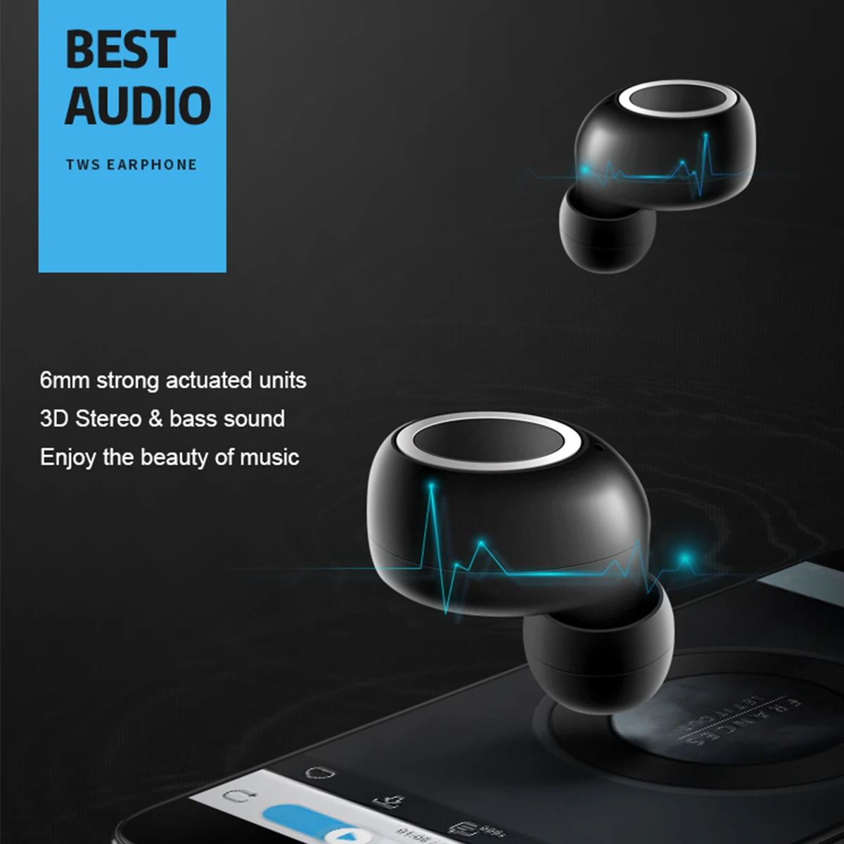 D015 TWS Bluetooth 5,0 наушники с сенсорным управлением Беспроводные водонепроницаемые наушники стерео Бас шумоподавление гарнитура с микрофоном