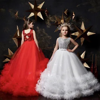 

Teen Children Kids Girls Solid Patchwork Tulle Party Dress Princess Dresses