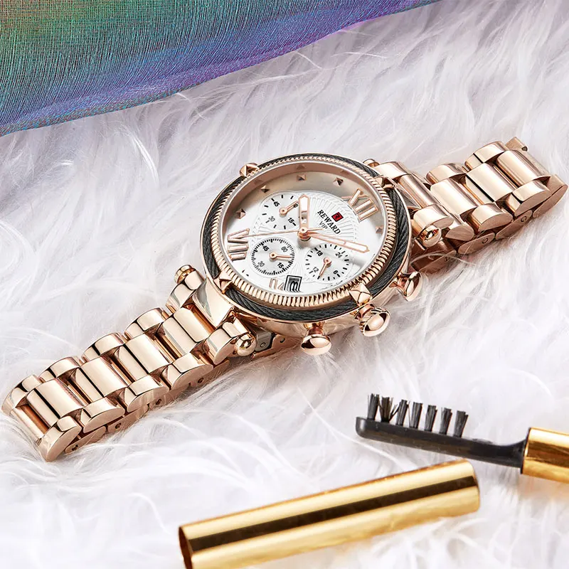 Женские наручные часы женские часы брендовые Роскошные наручные часы женское из нержавеющей стали Кварцевые часы для женщин часы хронограф часы