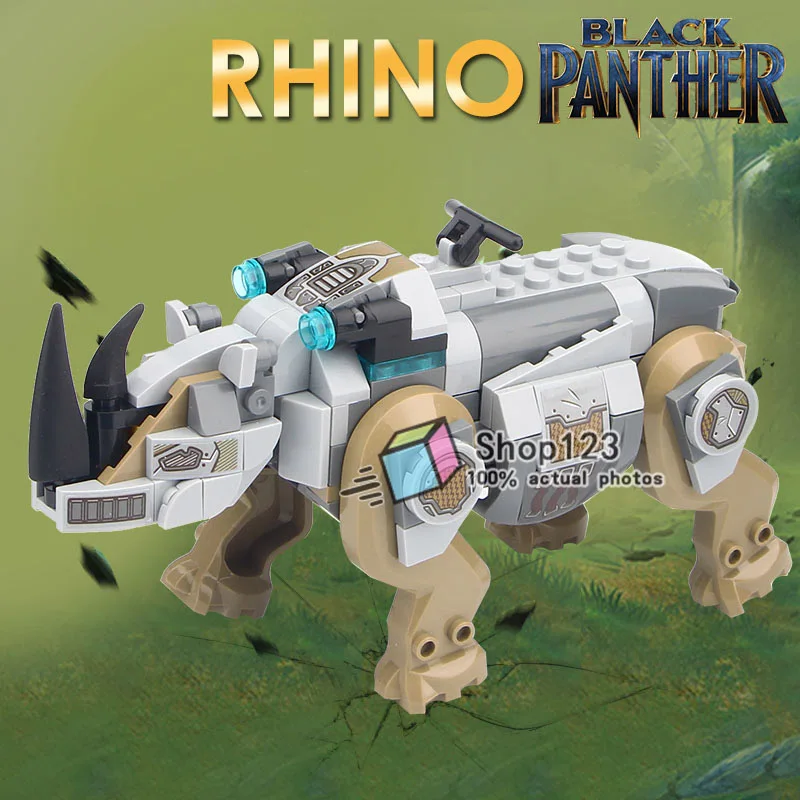 

Single Sale Rhino Warframe Super Heroes Steppen Wolf Villians Model Building Blocks Collection Education Children Gifts Toys