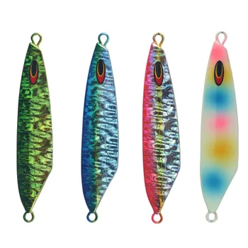 

Fast Pumping Slow Shake Iron Plate Lead Fish Lure JIG Night Light Fake Bait 100G Deep Sea Iron Plate Bait Lithosporic Red Sweet