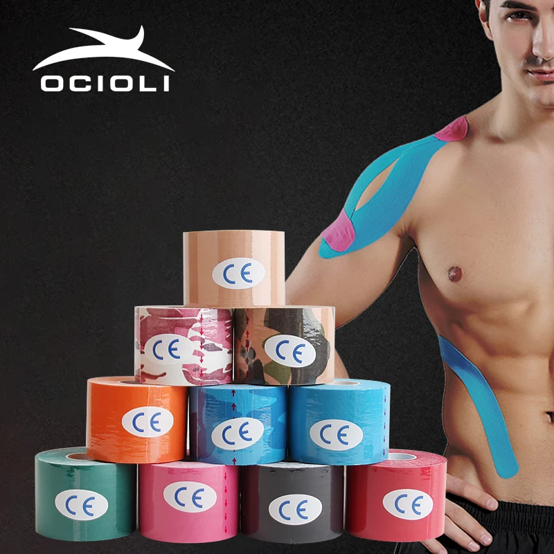 6 Rolls Kinesiotape Tape Sport Athletic Tapes Knee Brace Pads Compression Muscle Kinesiology