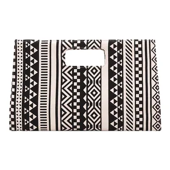 

New Women's black and white Briefcase Wild Geometric Pattern Atmospheric Canvas Briefcases