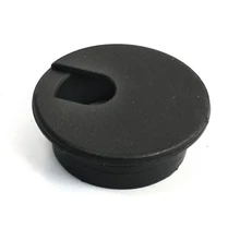 Черный круглый пластиковый Настольный держатель для кабелей отверстие втулки крышка 35 мм 8 шт