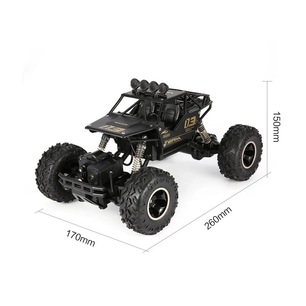 1/16 2,4 ГГц сплав корпуса Рок Гусеничный 4WD двойные двигатели внедорожных Дистанционное Управление Багги Радиоуправляемый Bigfoot восхождение автомобиля игрушки