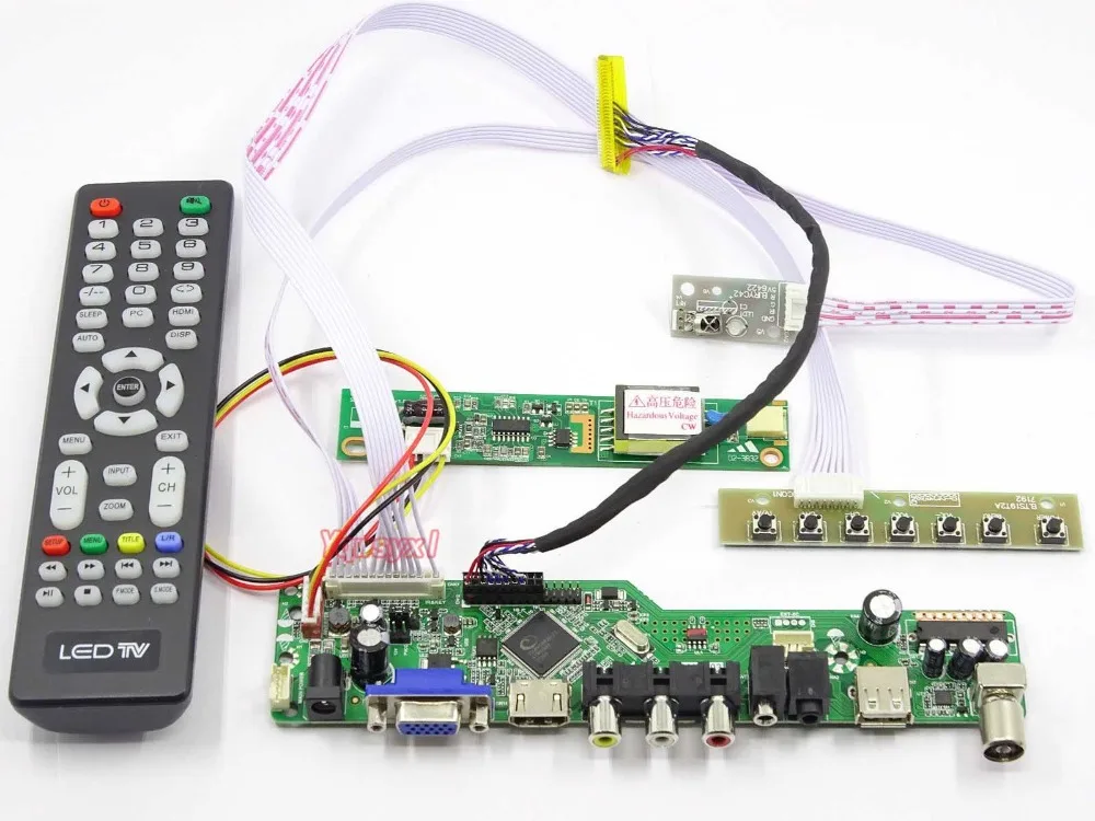 Yqwsyxl комплект для LTN121AT02 LTN121AT02-001 LTN121AT02-A01 ТВ + HDMI + VGA + AV + USB светодиодный ЖК-экран контроллер драйвер платы