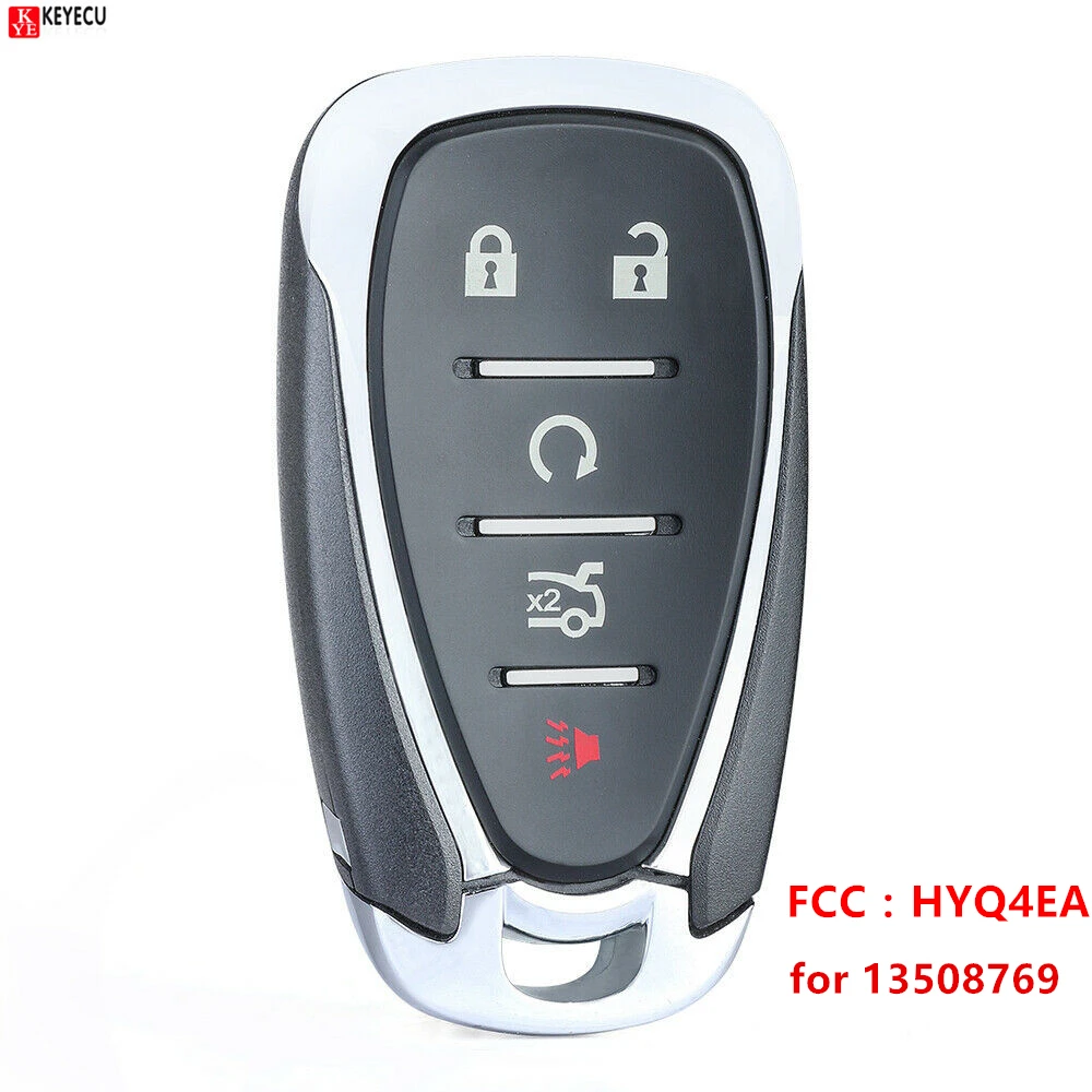 

Keyecu Remote key HYQ4EA Smart key fob 4 button with panic for Chevrolet Cruze Malibu 13508769 with emergency key replacement