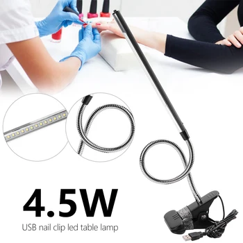 

Portable LED Clip Table Lamp USB Chargeable Eye-protect Adjustable Rotatable Desk Light for Tattoo Manicure Makeup Tool