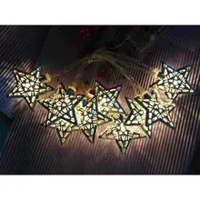 TWISTER. CK 1,5 м 10LED серебристый металлический Железный пятиконечный светильник в форме звезды, гирлянда для рождественской елки, батарейка для вечерние украшения, светильник s