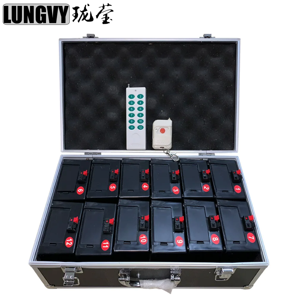 

Cold Fireworks Fountain Wireless Control Mini Pyro Base System Remote Pyrotechnics Machine 12 Cues 1Case for Stage Wedding Show