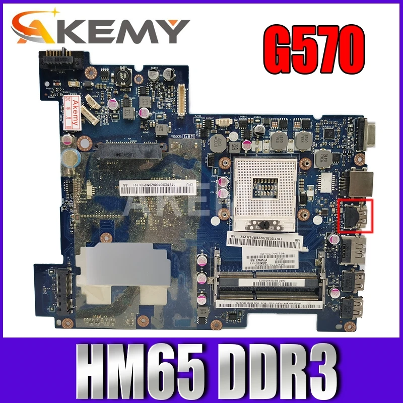 Материнская плата ноутбука для lenovo G570 PIWG2 LA-675AP материнская HM65 DDR3 разъем PGA989 |